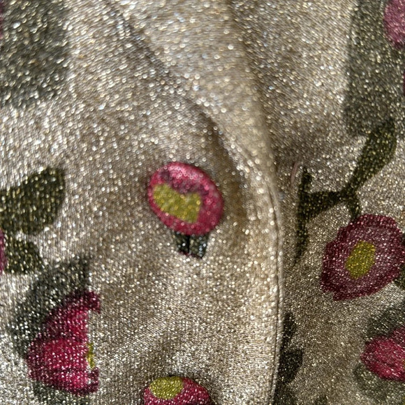 Custom handmade gold floral roses sparkle dress one of a kind small -medium fit - Picture 7 of 14